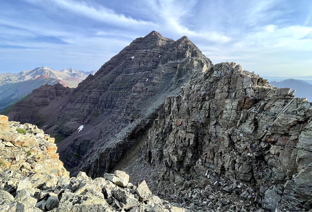 You get your first look at Maroon’s summit after topping out on the “2,800 feet of suck”.